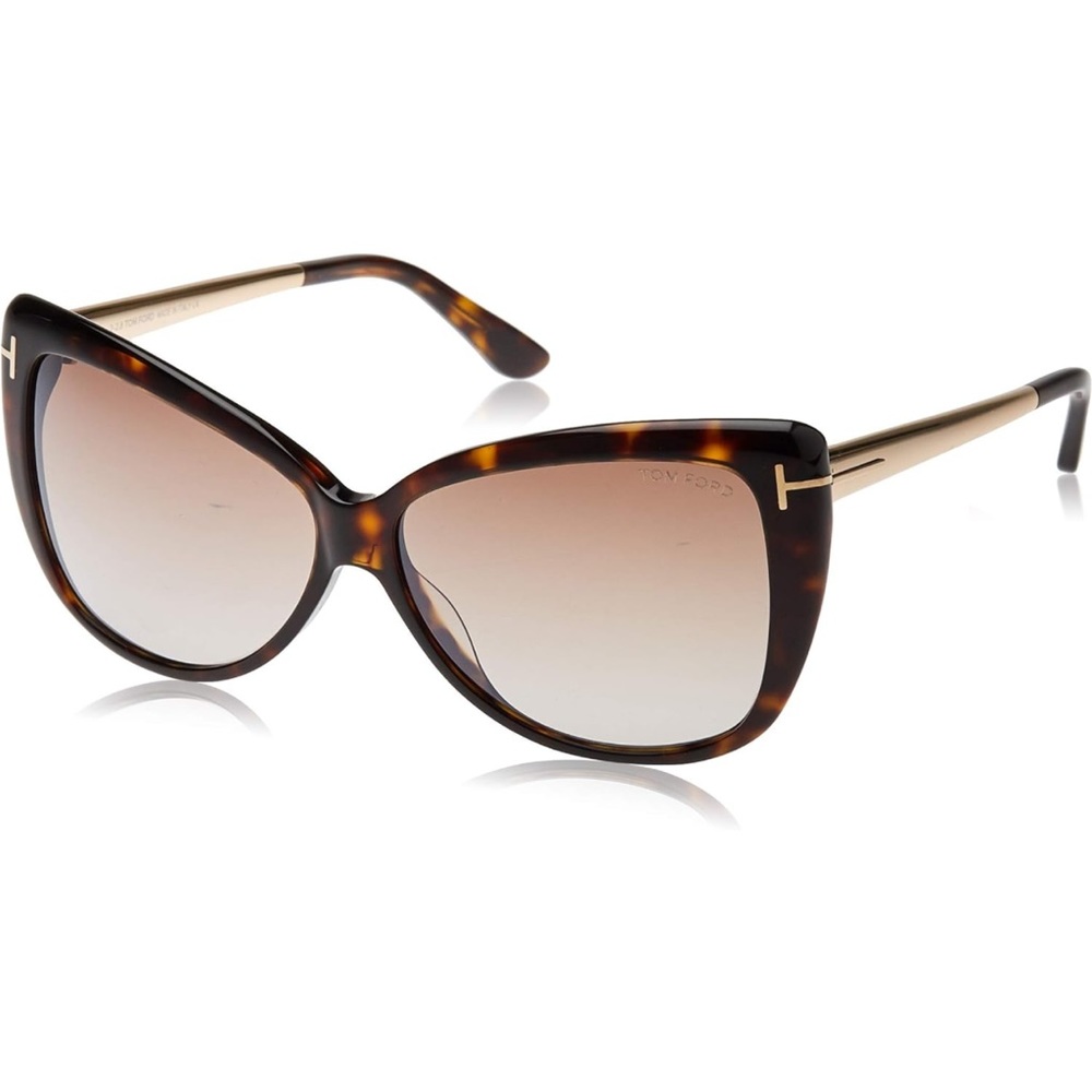 Tom Ford Butterfly Sunglasses TF512 Reveka 52G Dark Havana/Gold 59mm FT0512